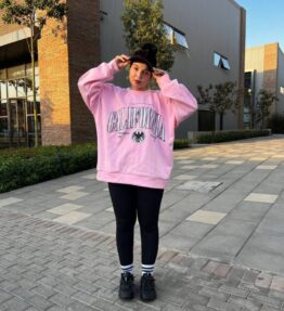 California Pink Oversized Sweatshirt