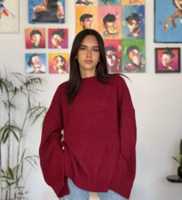 Deep Burgundy Over-Sized Pullover