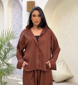 Brown Set chemise and pants